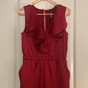 Tracy Reese Red Satin Jumpsuit. Size S